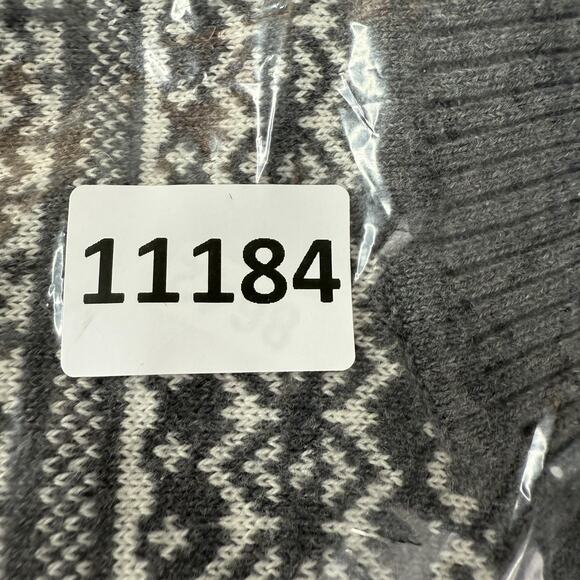 L.L.Bean Sweater Womens XL Gray White Turtleneck Fair Isle Nordic Cashmere Blend - Picture 11 of 11